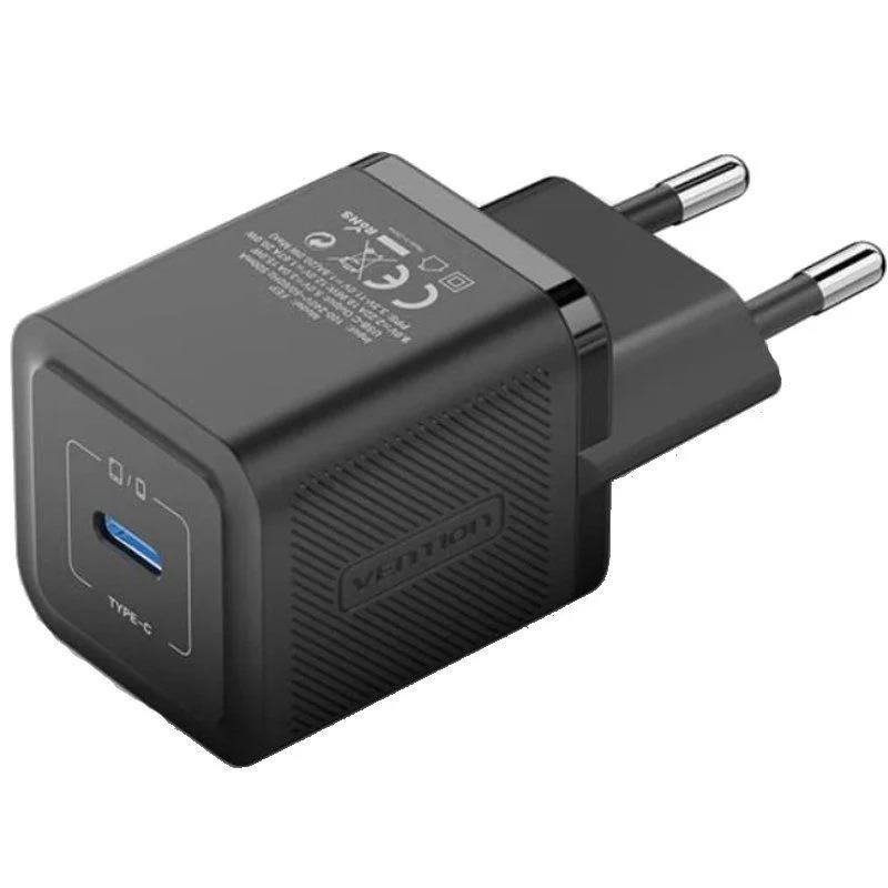 CARGADOR DE PARED VENTION GAN USB-C 20W BLACK