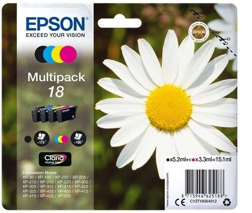 TINTA EPSON C13T18064012 MULTIPACK 18 4 COLORES
